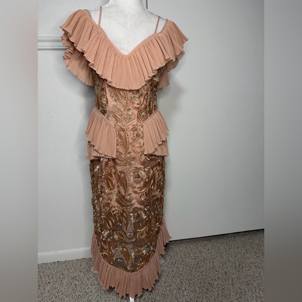 Alice McCall metallic paisley ruffle dress size 8 - Picture 4 of 7